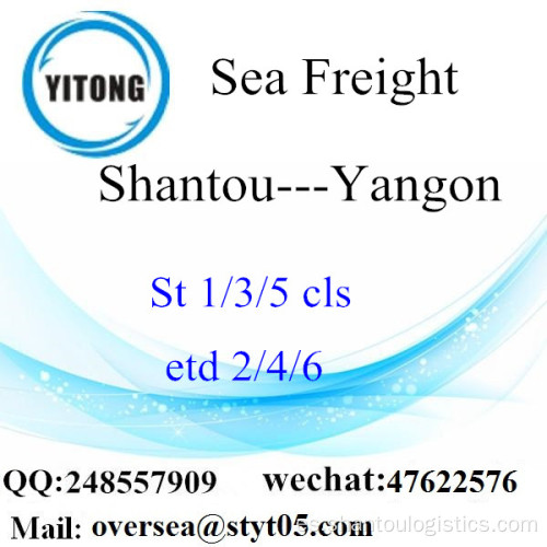 Shantou Puerto LCL Consolidación Para Yangon